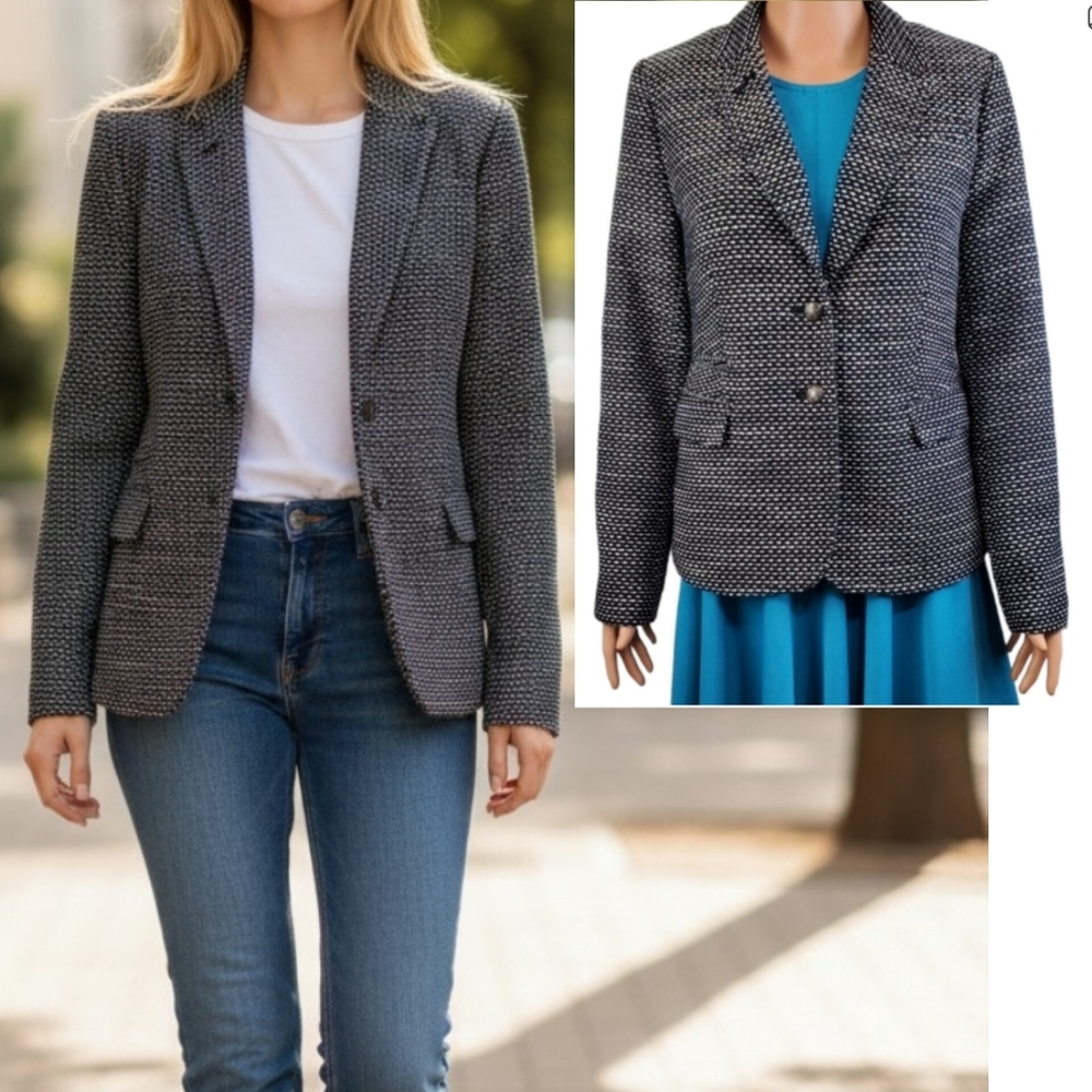 Banana republic size 10 textured pop culture academy career 2 button blazer